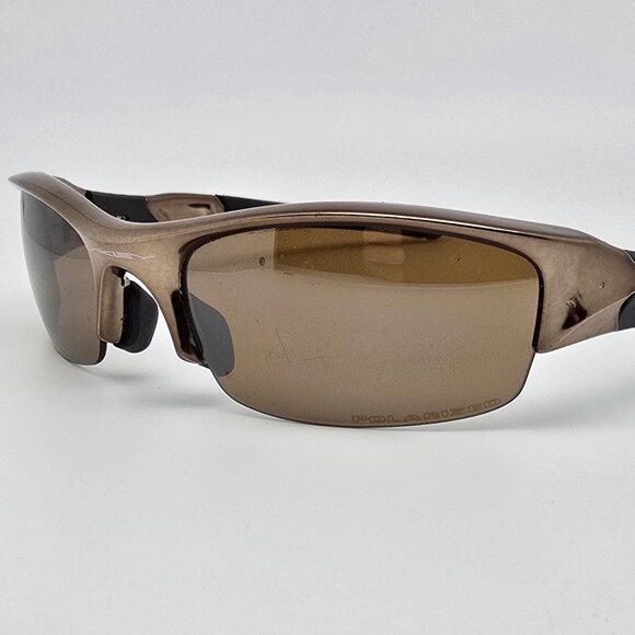 Oakley 24-119 Flak Jacket Black Chrome Polarized Tungsten Iridium Sunglasses - Picture 3 of 16